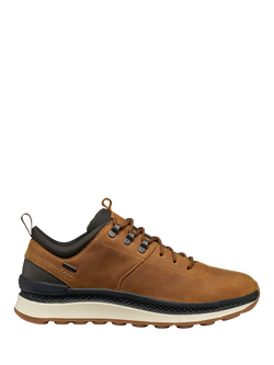 Geox Spherica Actif X2 ABX Leather Blend Lace Up Trainers, Mustard, Mustard