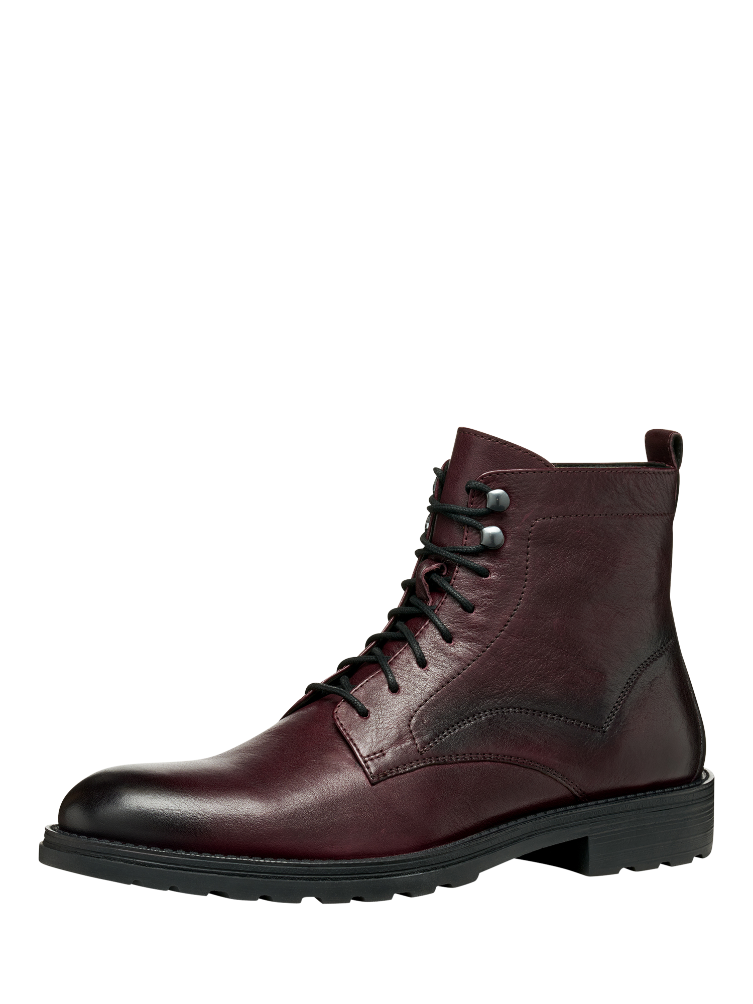 Product image 2 of 8, which shows Geox Redclif Leather Lace Up Ankle Boots, Wine, EU39