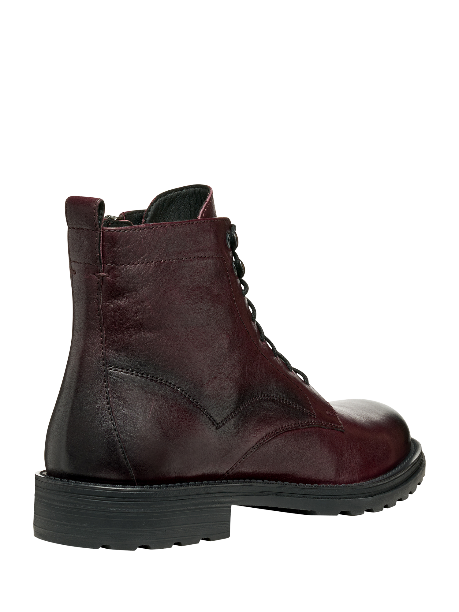 Product image 5 of 8, which shows Geox Redclif Leather Lace Up Ankle Boots, Wine, EU39