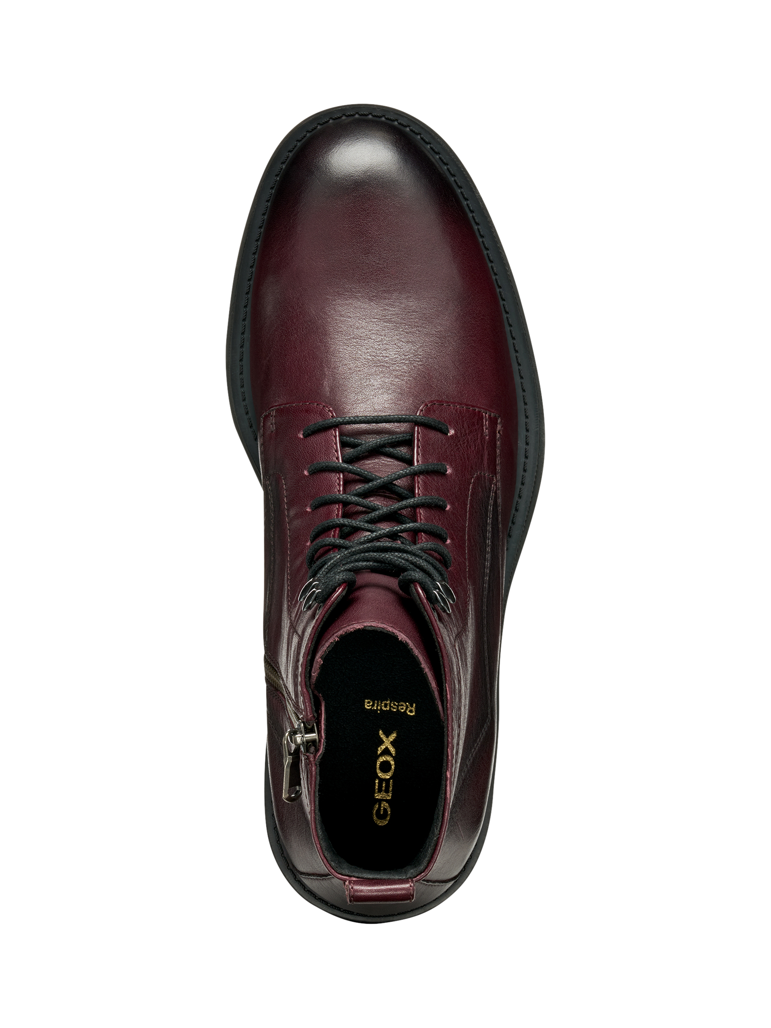 Product image 6 of 8, which shows Geox Redclif Leather Lace Up Ankle Boots, Wine, EU39