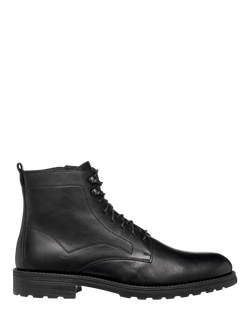 Geox Redclif Leather Lace Up Ankle Boots, Black