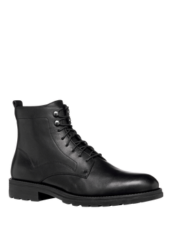 Geox Redclif Leather Lace Up Ankle Boots - view 2, Black