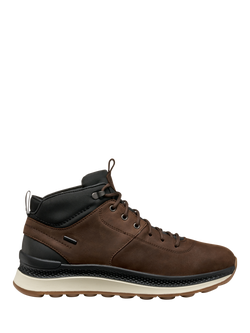 Geox Spherica Actif X2 ABX Leather Blend Lace Up Ankle Boots, Dark Brown/Black