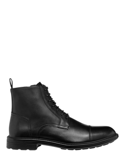 Geox Walk Pleasure Leather Lace Up Ankle Boots, Black, Black