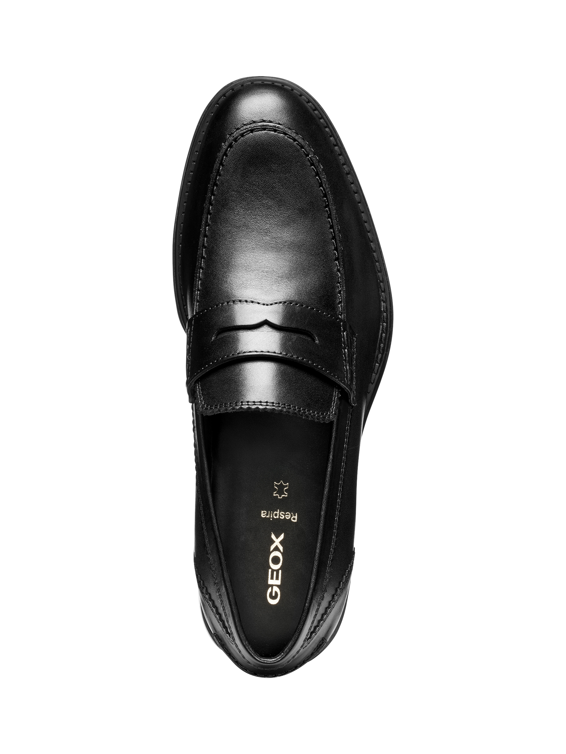 Product image 5 of 6, which shows Geox Barberigo Leather Loafers, Black, 6