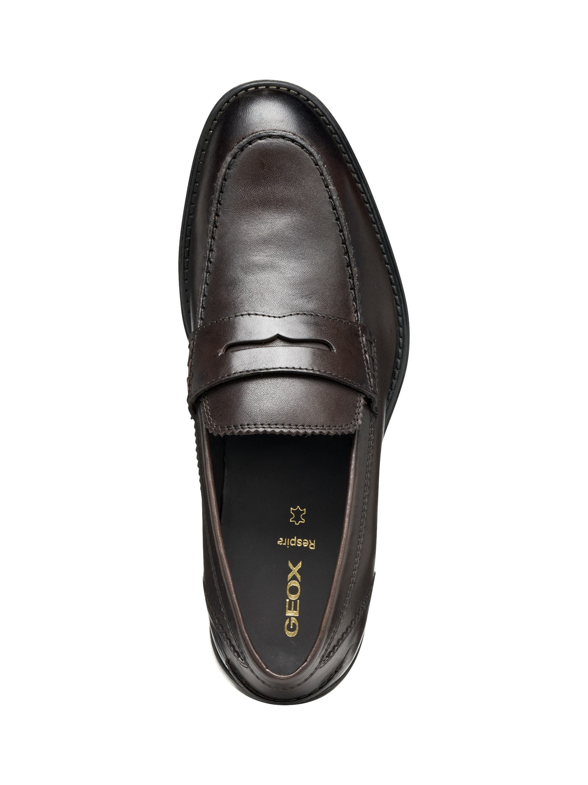 Product image 5 of 6, which shows Geox Barberigo Leather Loafers, Coffee, 6