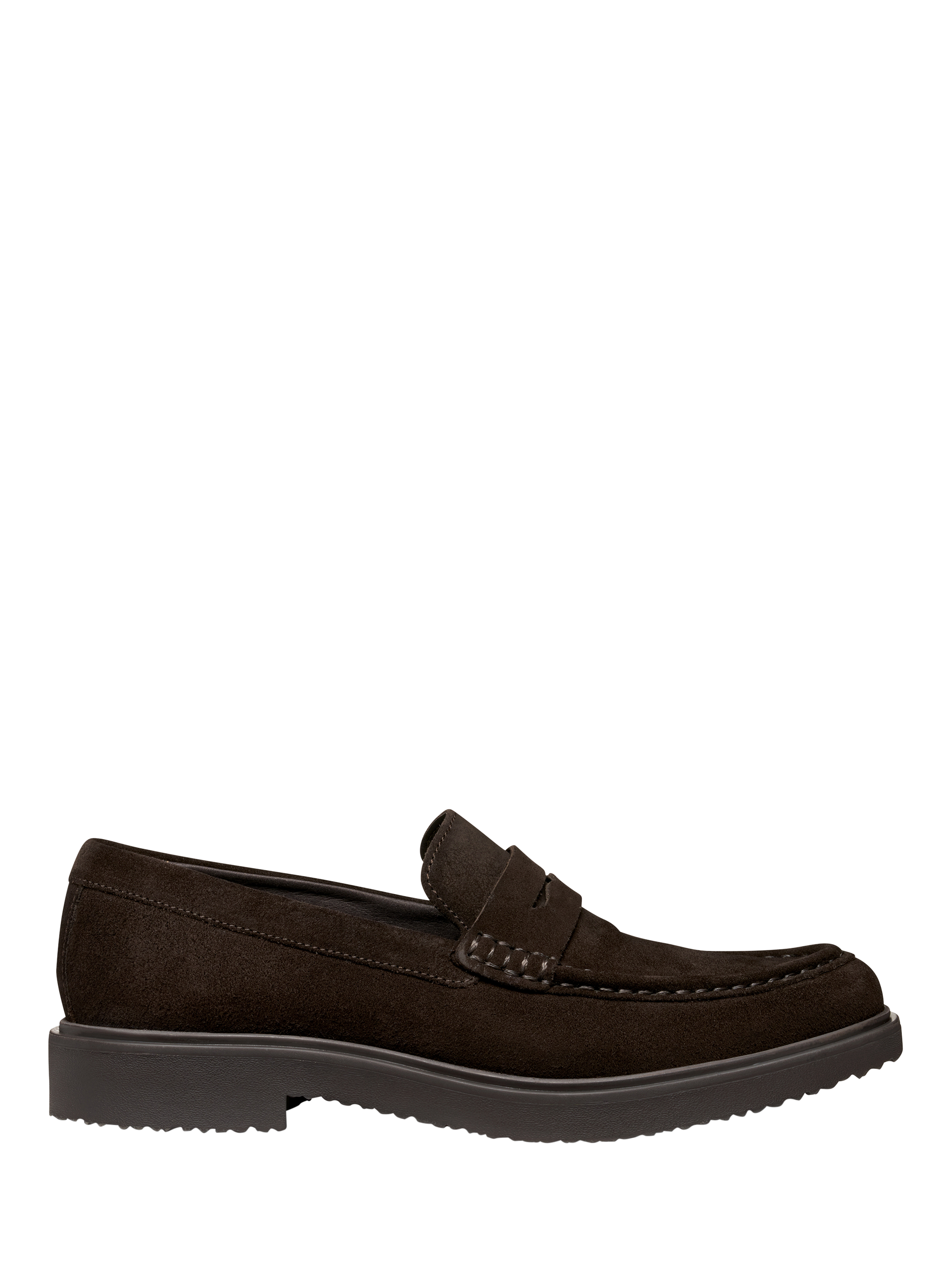 Product image 1 of 11, which shows Geox Massimiano Suede Loafers, Dark Brown, 6