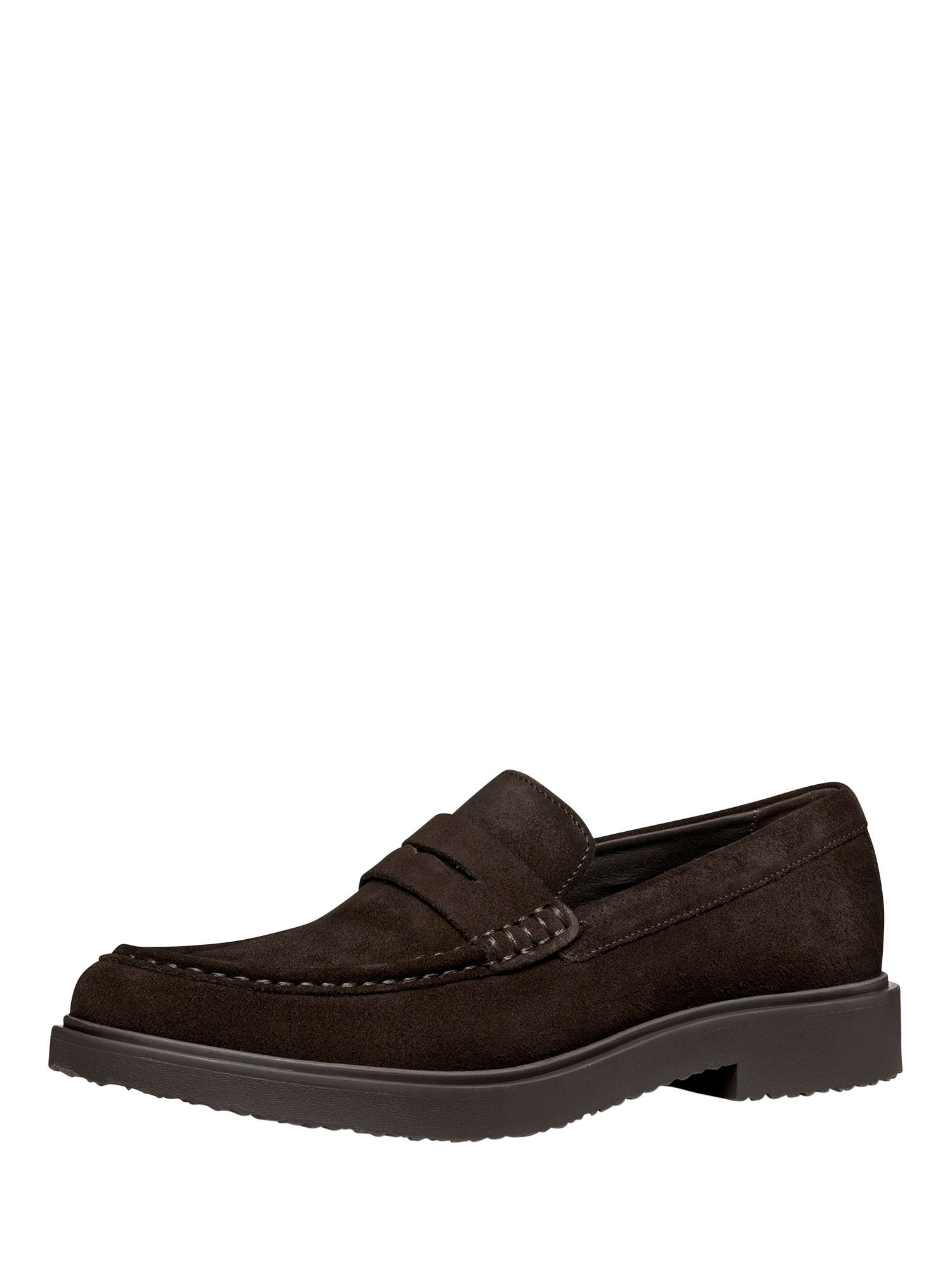 Product image 3 of 11, which shows Geox Massimiano Suede Loafers, Dark Brown, 6