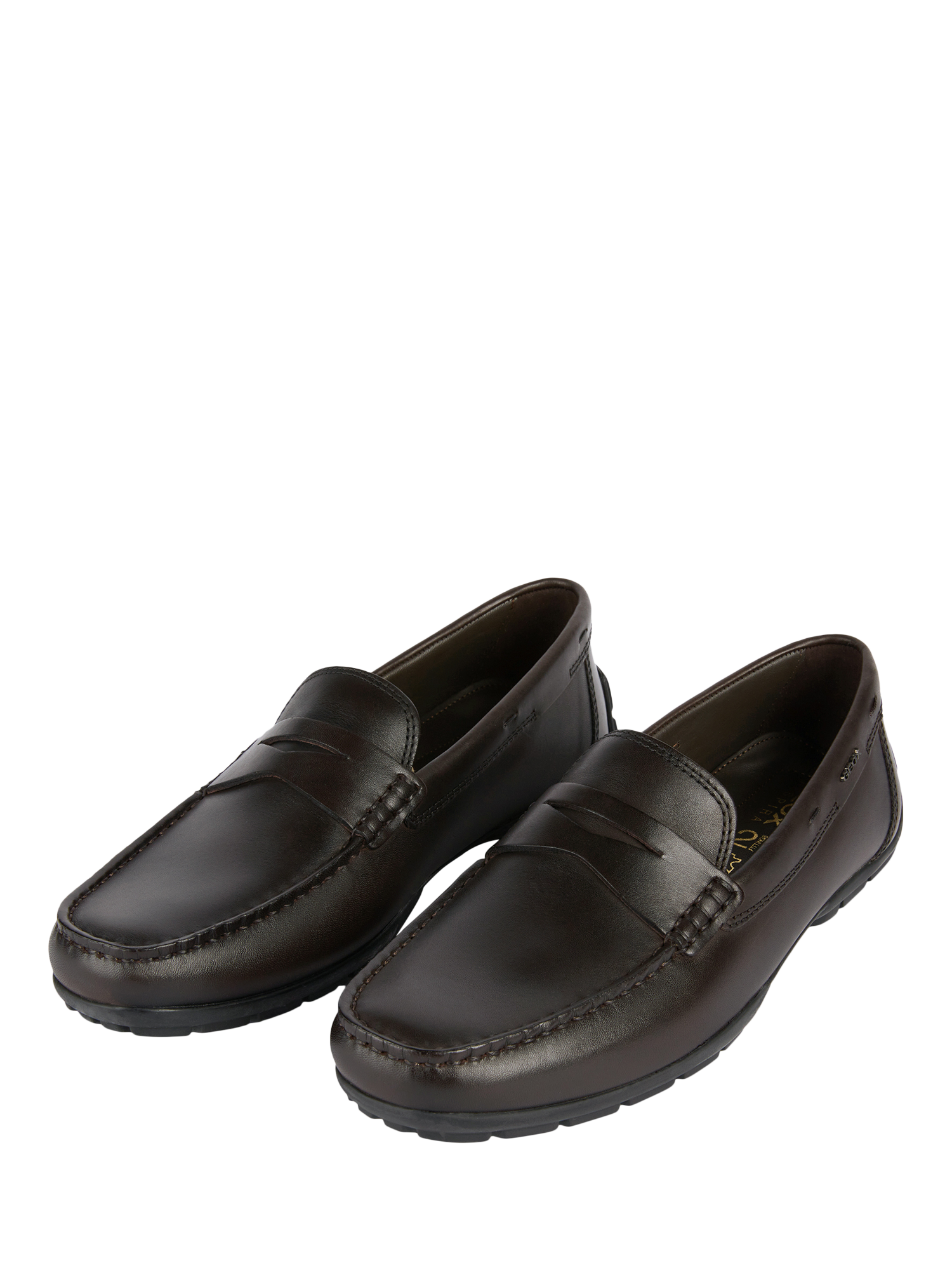 Product image 3 of 8, which shows Geox Moner W 2Fit Leather Loafers, Coffee, 6