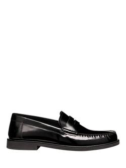 Geox Recanati Leather Loafers, Black, Black