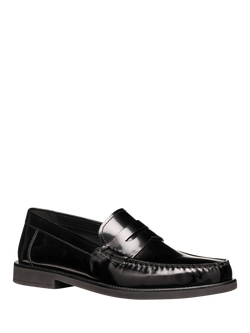 Geox Recanati Leather Loafers, Black - view 2, Black