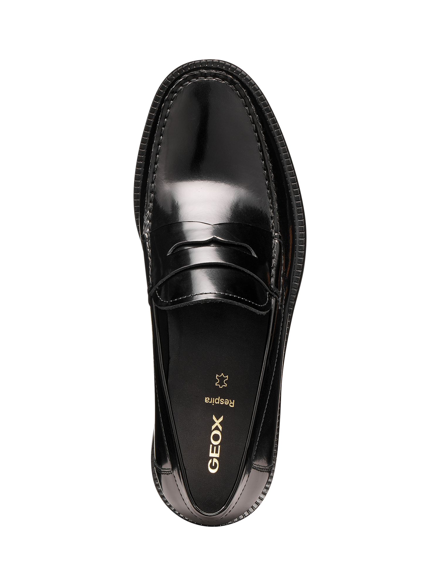 Product image 5 of 6, which shows Geox Recanati Leather Loafers, Black, 6