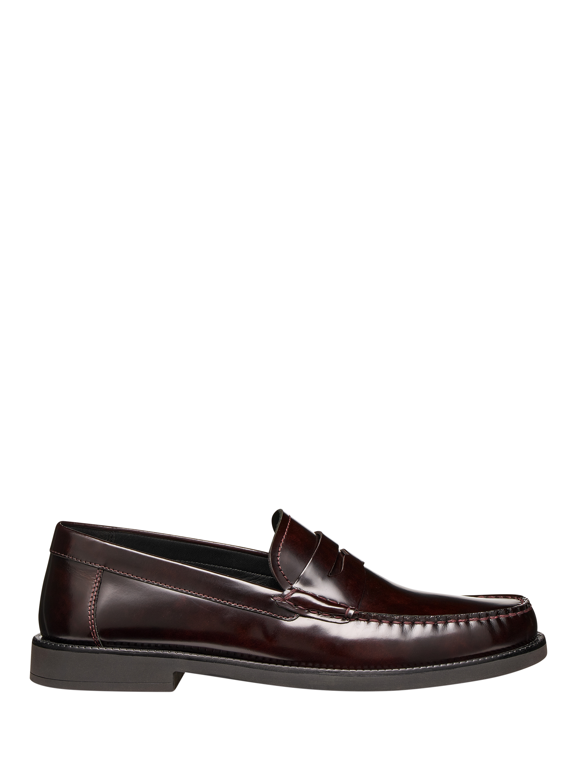 Product image 1 of 6, which shows Geox Recanati Leather Loafers, Wine, 6|6.5