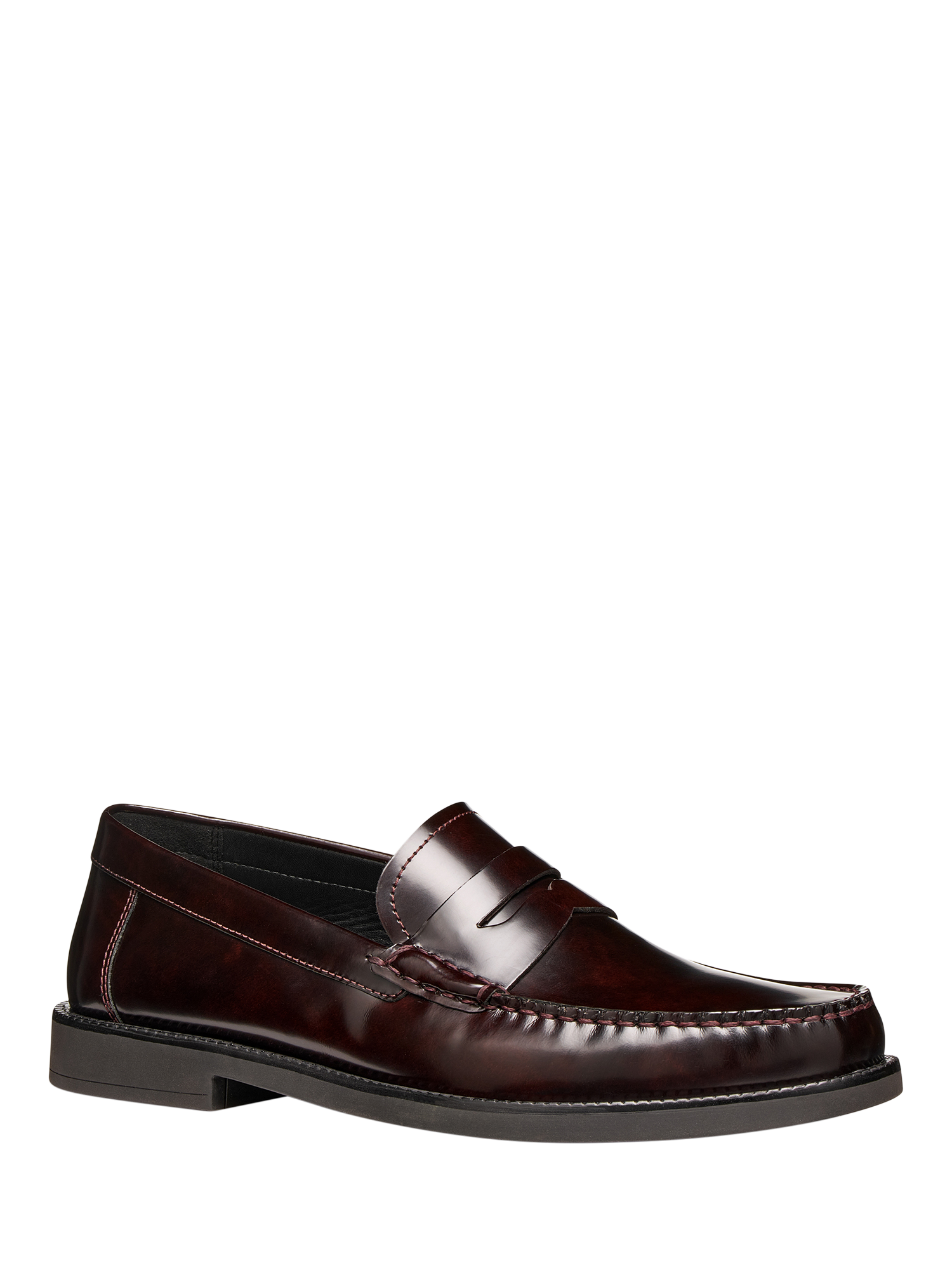 Product image 2 of 6, which shows Geox Recanati Leather Loafers, Wine, 6|6.5
