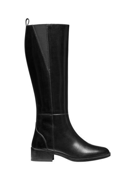 Geox Camexia Leather Knee High Booo, Black
