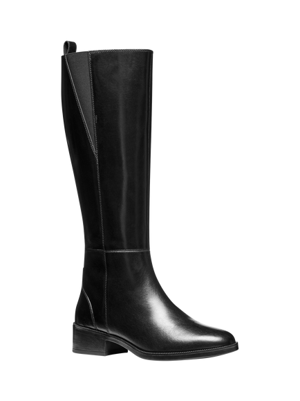 Geox Camexia Leather Knee High Booo - view 2, Black