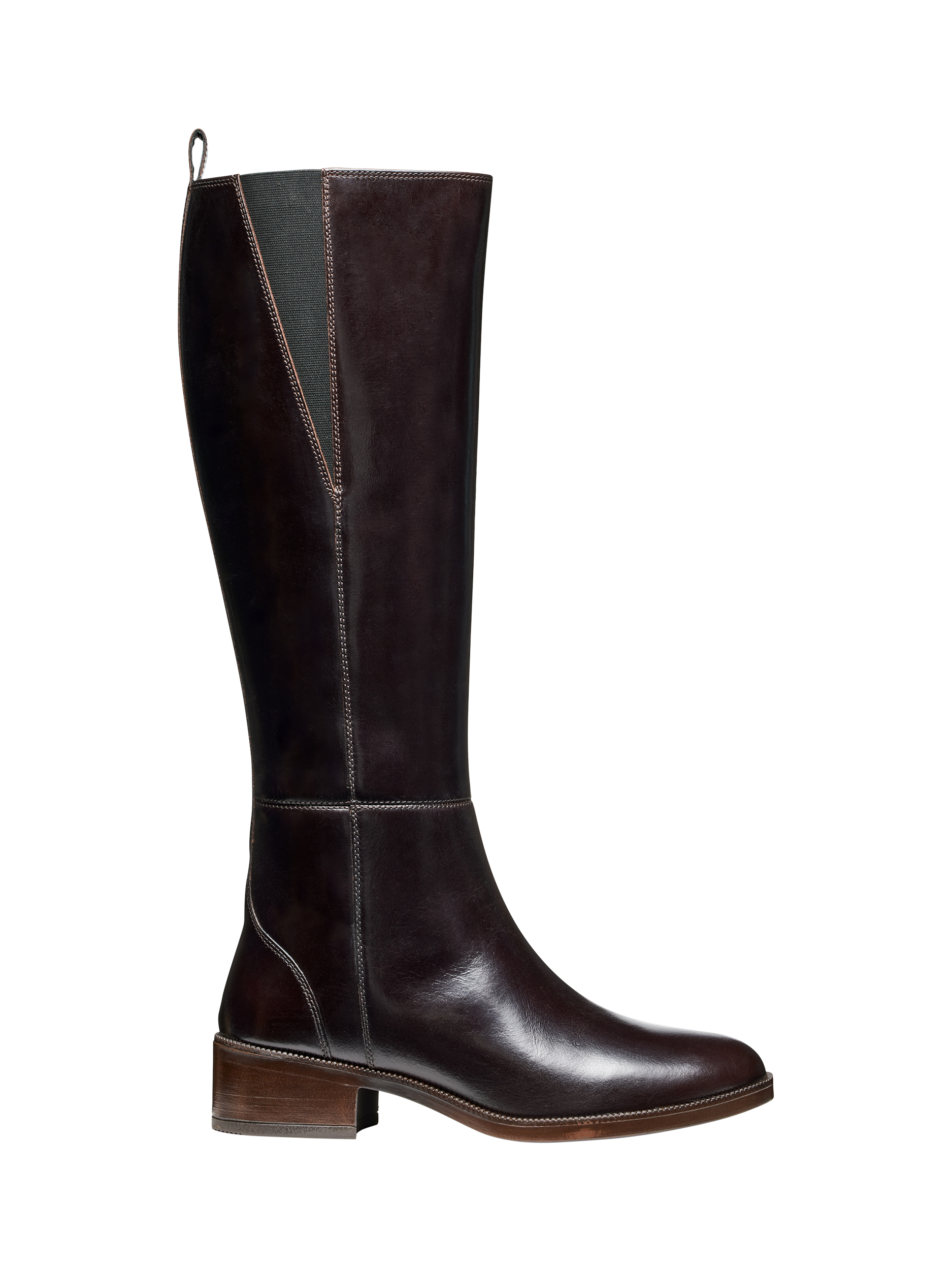 Product image 1 of 7, which shows Geox Camexia Leather Knee High Boots, Dark Brown, EU35