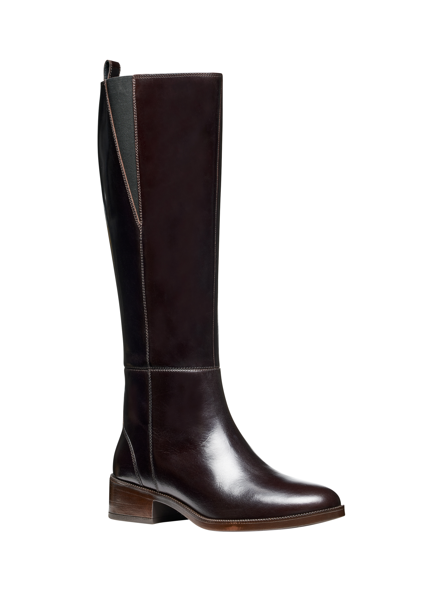 Product image 2 of 7, which shows Geox Camexia Leather Knee High Boots, Dark Brown, EU35