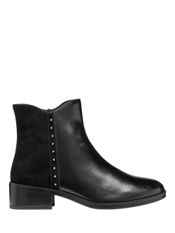 Geox Camexia Leather Blend Ankle Boots, Black, Black