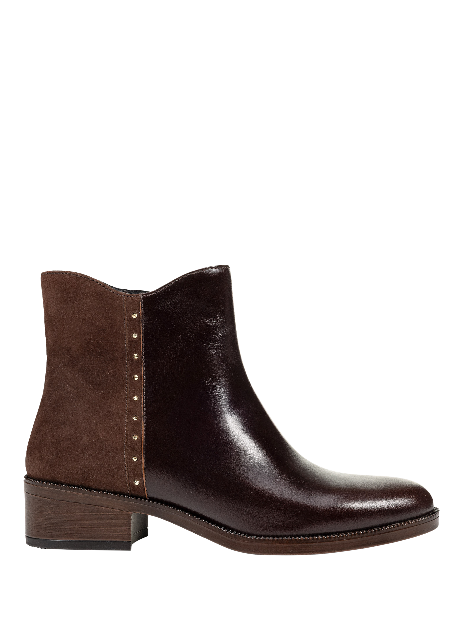 Product image 1 of 6, which shows Geox Camexia Leather Blend Ankle Boots, Dark Brown, EU35