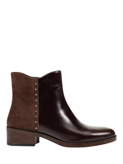 Geox Camexia Leather Blend Ankle Boots, Dark Brown, Dark Brown