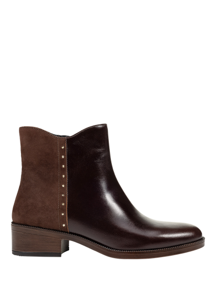 Geox Camexia Leather Blend Ankle Boots, Dark Brown, Dark Brown