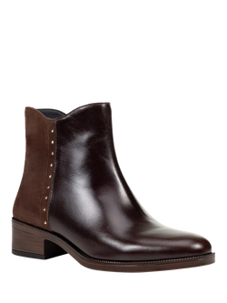 Geox Camexia Leather Blend Ankle Boots, Dark Brown - view 2, Dark Brown