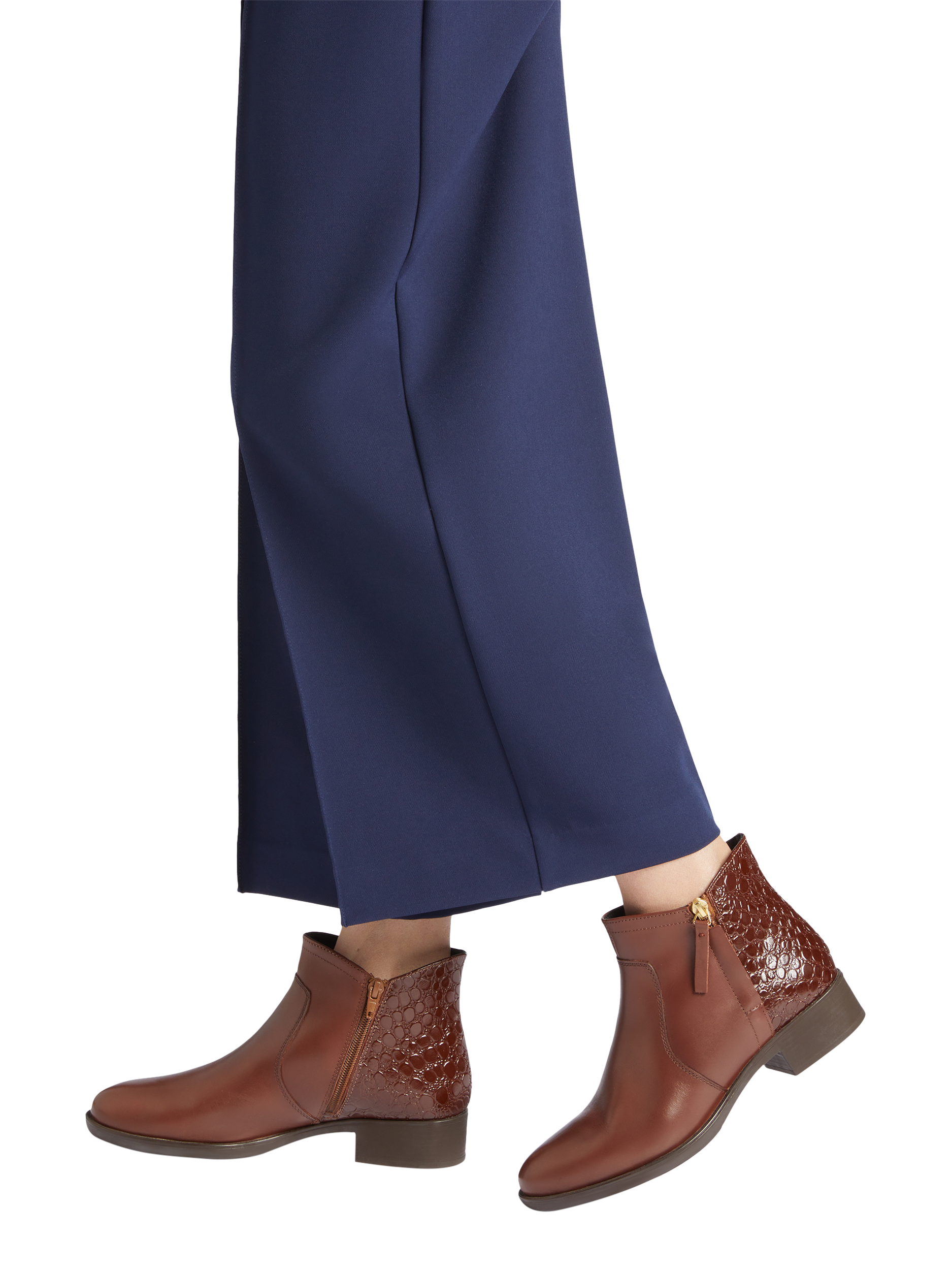 Product image 2 of 8, which shows Geox Felicity Printed Leather Ankle Boots, Brown, EU35