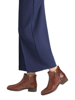 Geox Felicity Printed Leather Ankle Boots, Brown - view 2, Brown