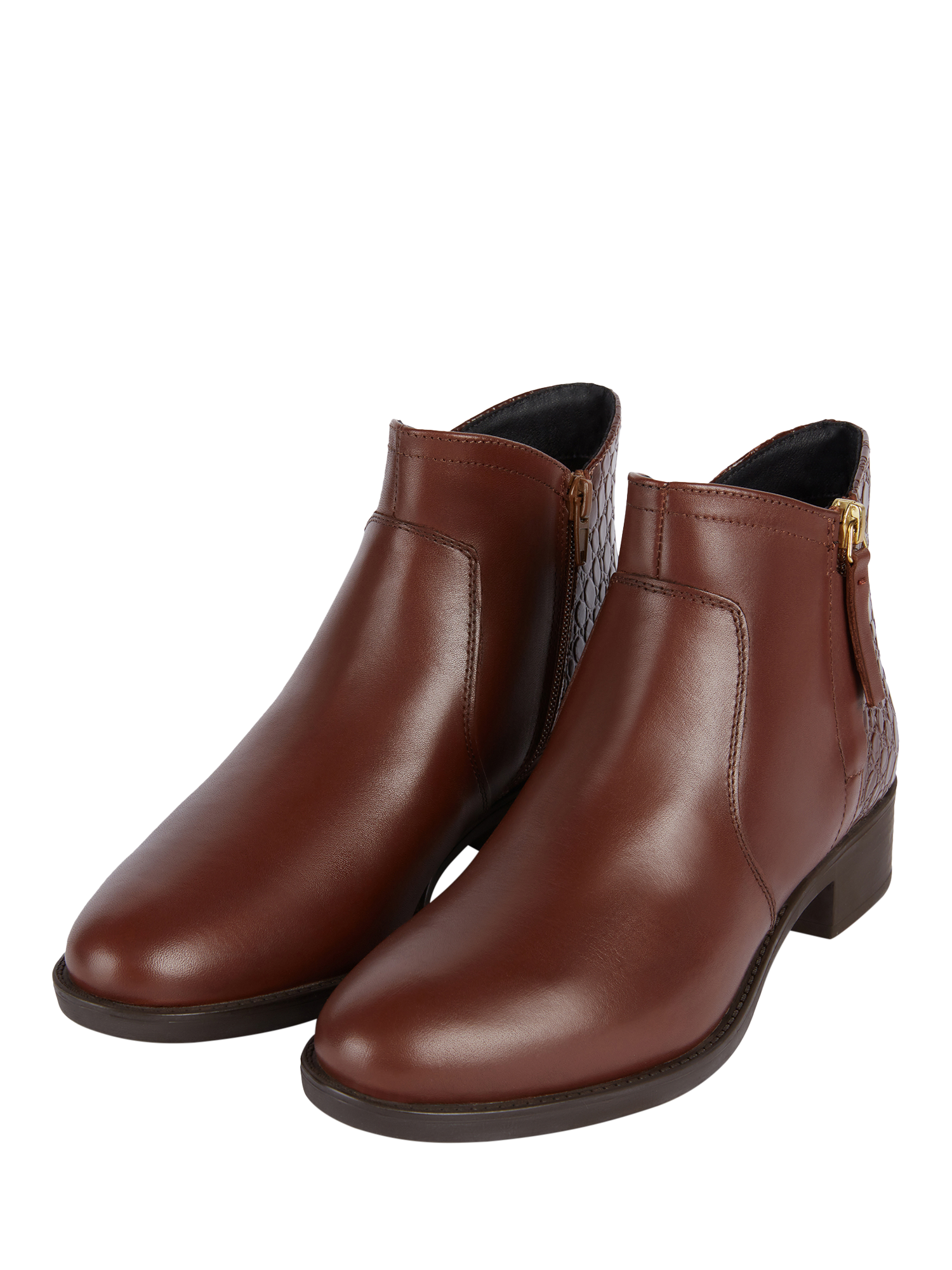Product image 3 of 8, which shows Geox Felicity Printed Leather Ankle Boots, Brown, EU35