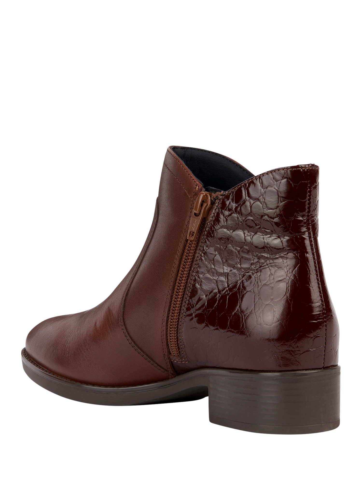 Product image 5 of 8, which shows Geox Felicity Printed Leather Ankle Boots, Brown, EU35
