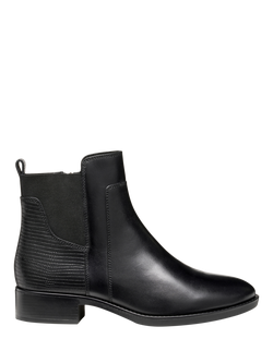 Geox Felicity Printed Leather Ankle Boots, Black, Black