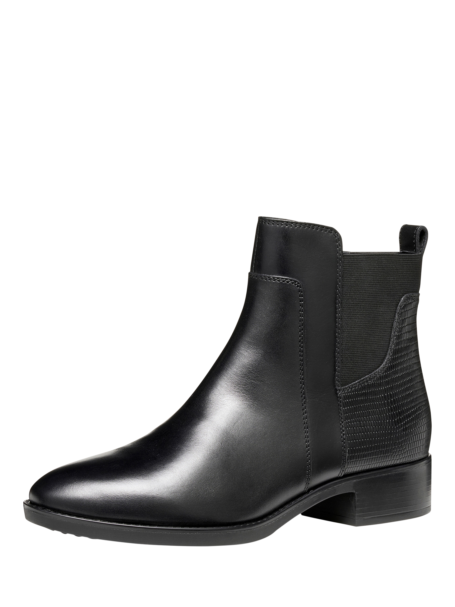 Product image 2 of 9, which shows Geox Felicity Printed Leather Ankle Boots, Black, EU35