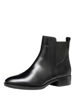 Geox Felicity Printed Leather Ankle Boots, Black - view 2, Black