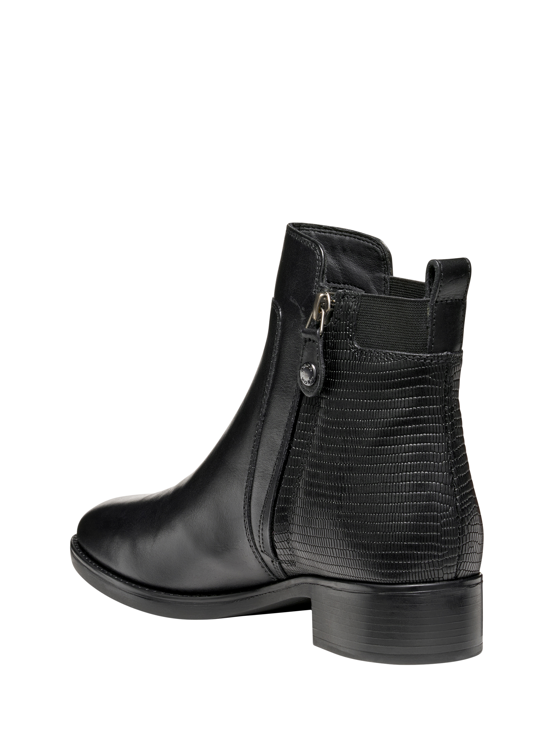 Product image 5 of 9, which shows Geox Felicity Printed Leather Ankle Boots, Black, EU35