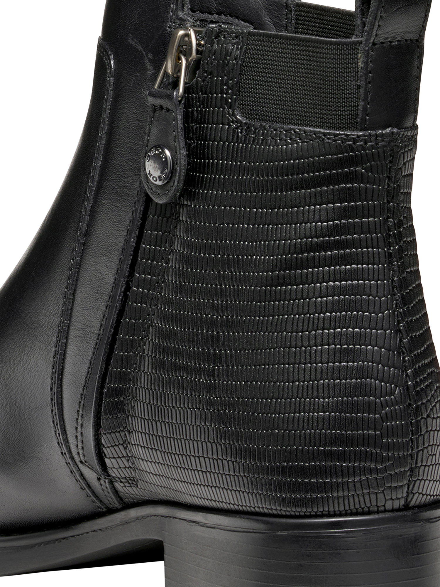 Product image 9 of 9, which shows Geox Felicity Printed Leather Ankle Boots, Black, EU35