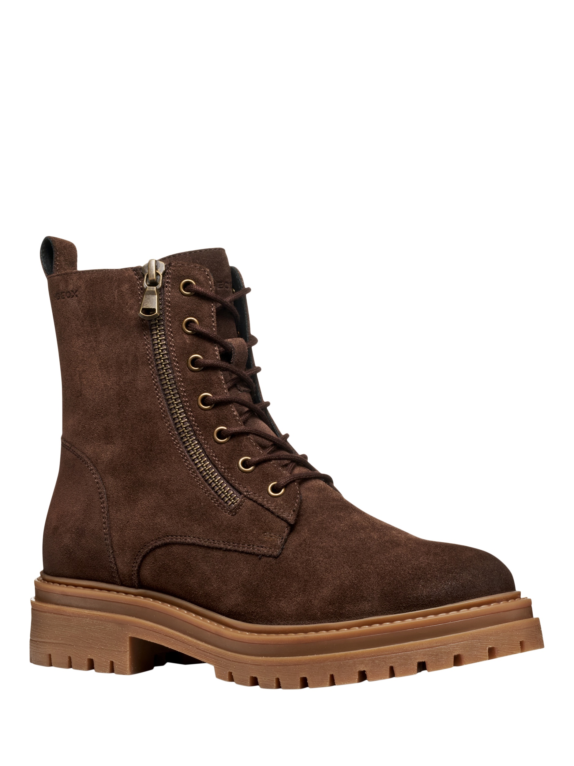 Product image 3 of 8, which shows Geox Iridea Suede Ankle Boots, Dark Brown, EU35