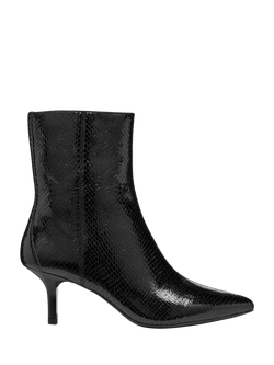 Geox Kleopy Metallic Leather Calf Boots, Black, Black