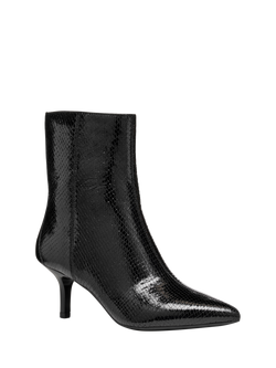 Geox Kleopy Metallic Leather Calf Boots, Black - view 2, Black