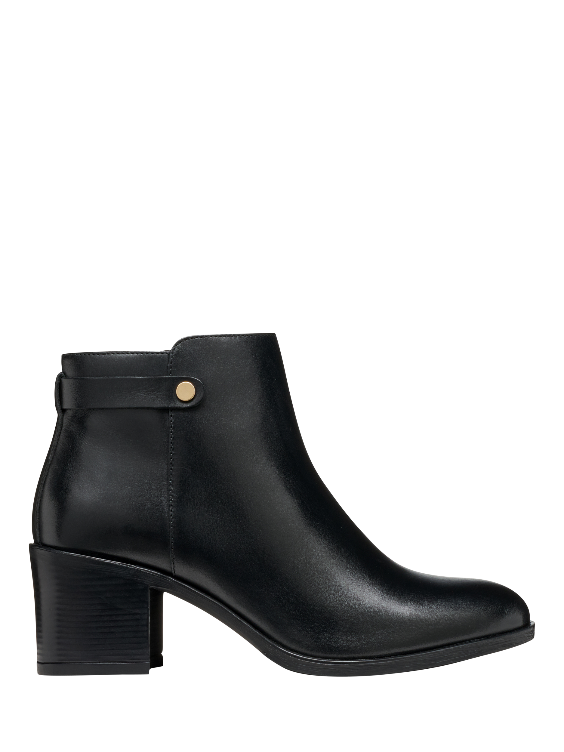 Product image 1 of 6, which shows Geox New Asheel Leather Ankle Boots, Black, EU35