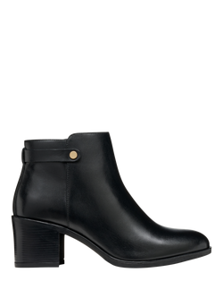 Geox New Asheel Leather Ankle Boots, Black, Black