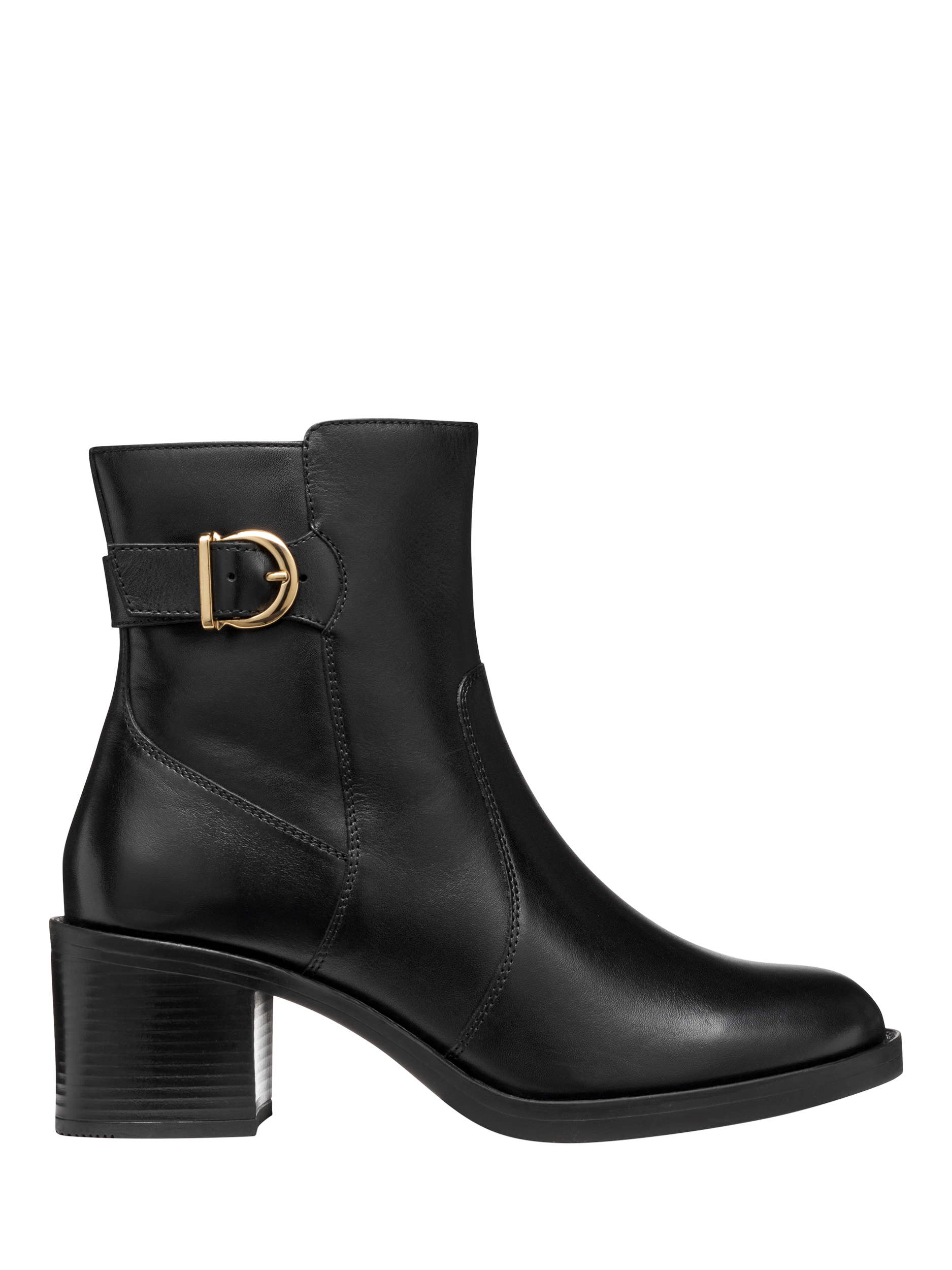 Product image 1 of 6, which shows Geox Serilda 60 Leather Ankle Boots, Black, EU35