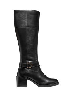 Geox Serilda 60 Leather Knee High Boots, Black, Black