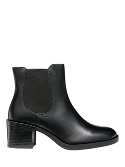 Geox Serilda 60 Leather Chelsea Boots, Black, Black