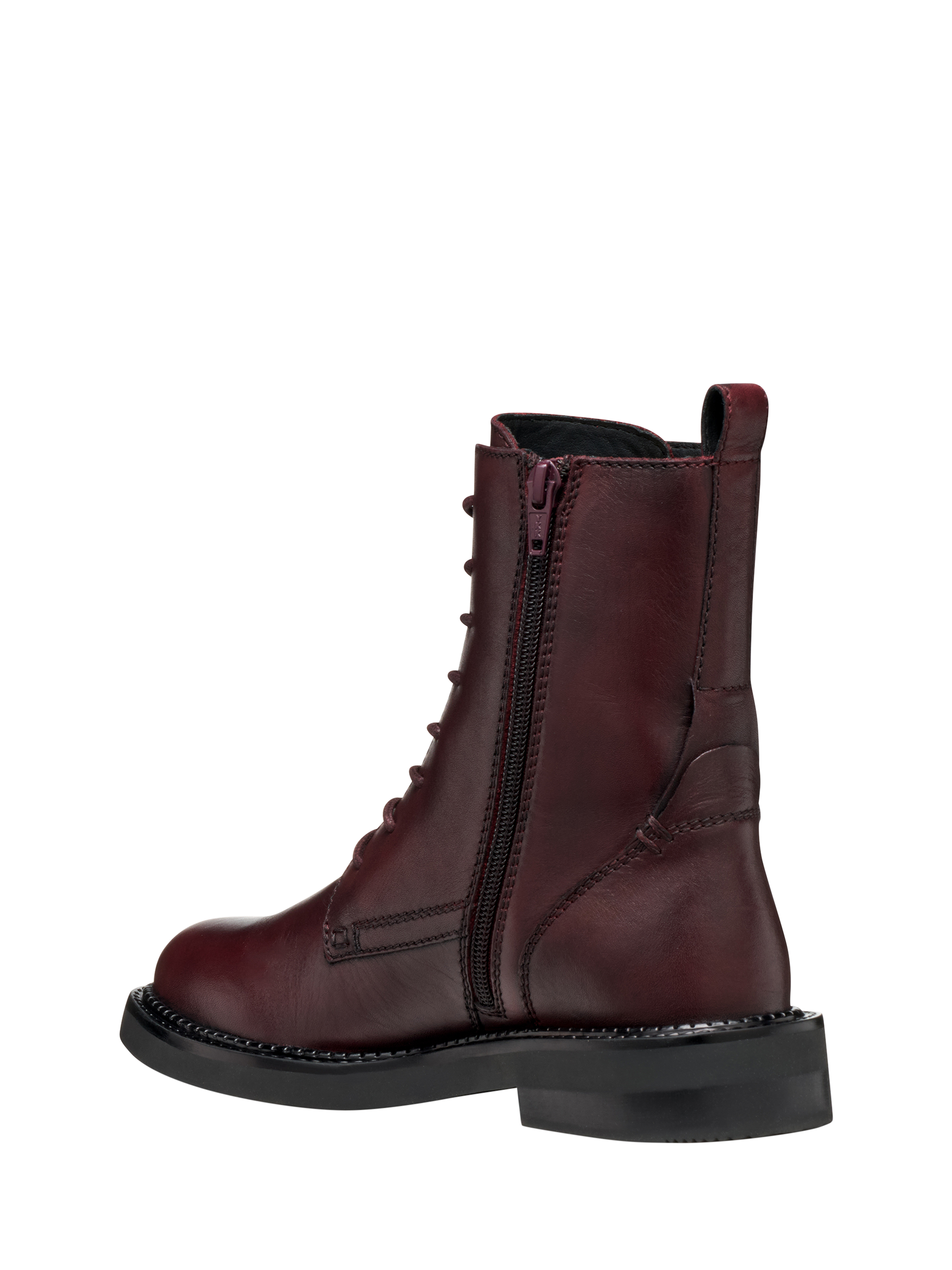 Product image 3 of 6, which shows Geox Serilda Leather Lace Up Ankle Boots, Wine, EU35