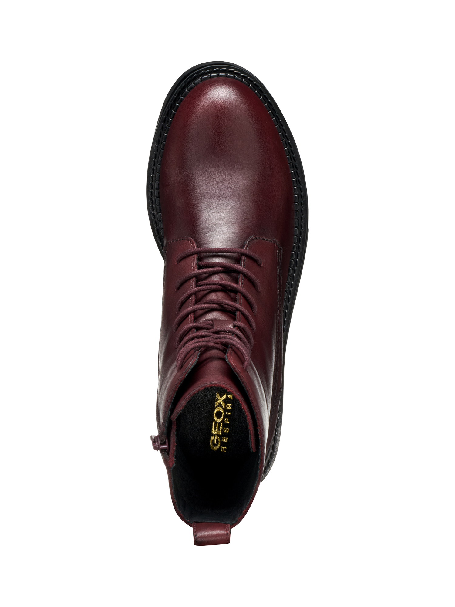 Product image 5 of 6, which shows Geox Serilda Leather Lace Up Ankle Boots, Wine, EU35