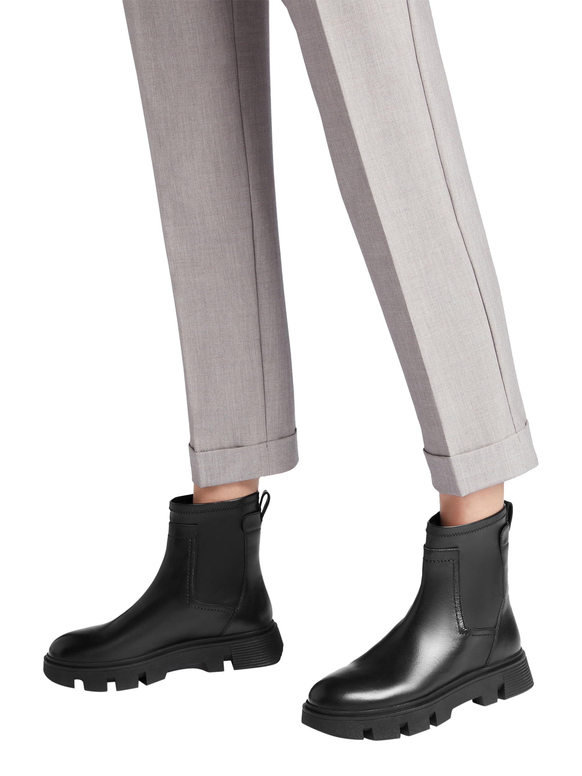 Product image 2 of 8, which shows Geox Vilde Leather Blend Ankle Boots, Black, EU35