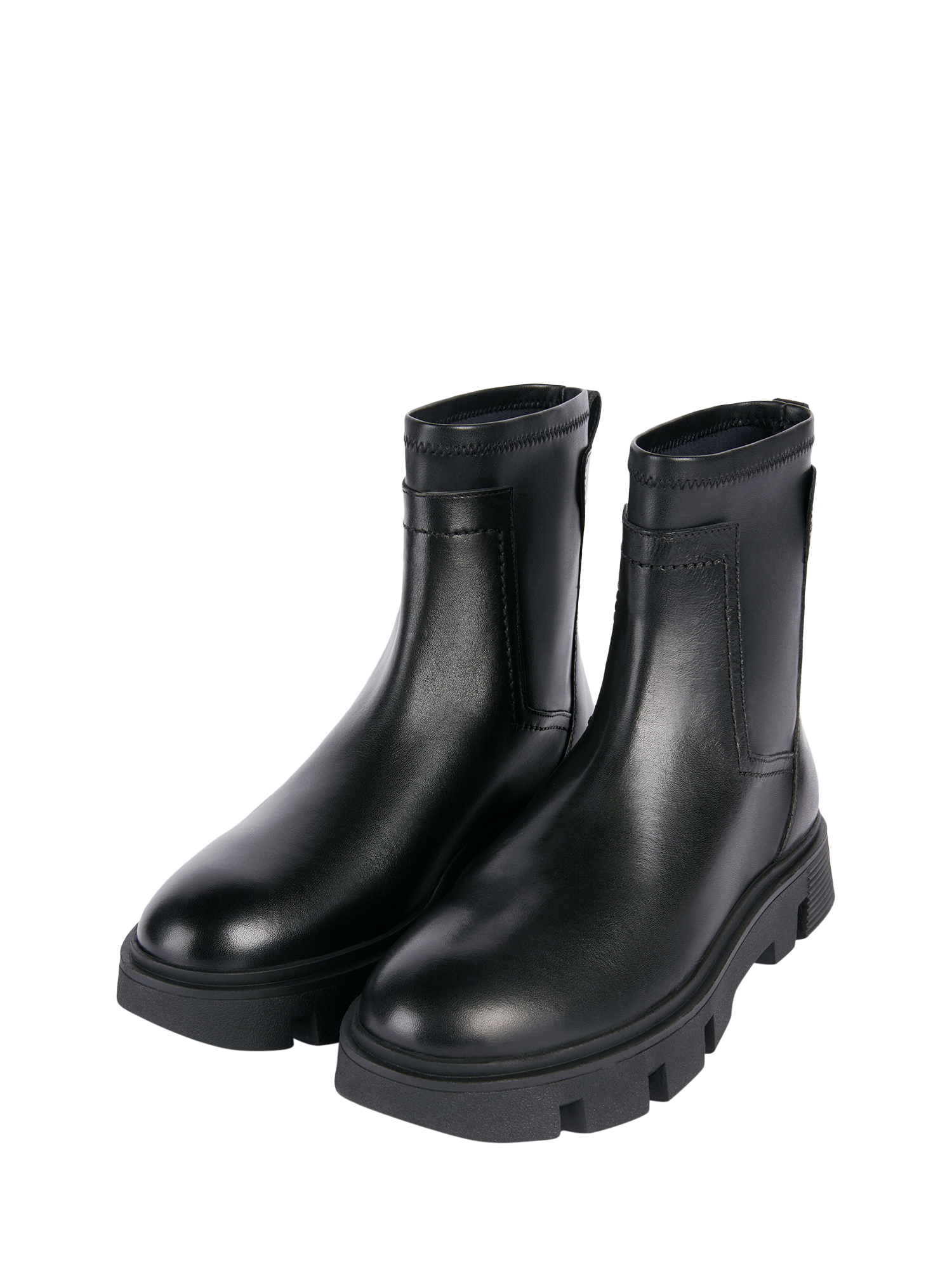 Product image 3 of 8, which shows Geox Vilde Leather Blend Ankle Boots, Black, EU35