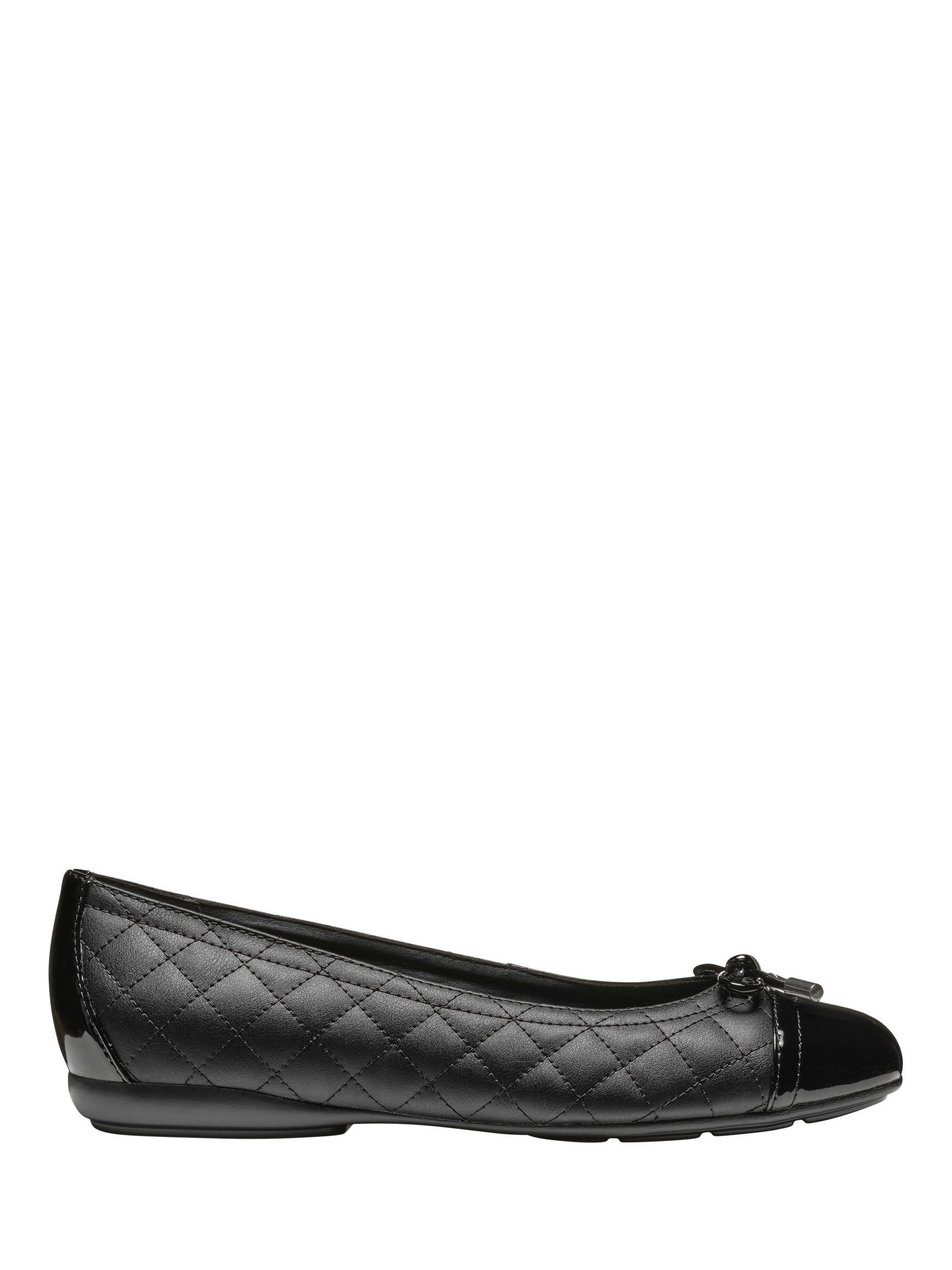 Product image 1 of 11, which shows Geox Annytah Quilted Ballerina Pumps, Black, EU35