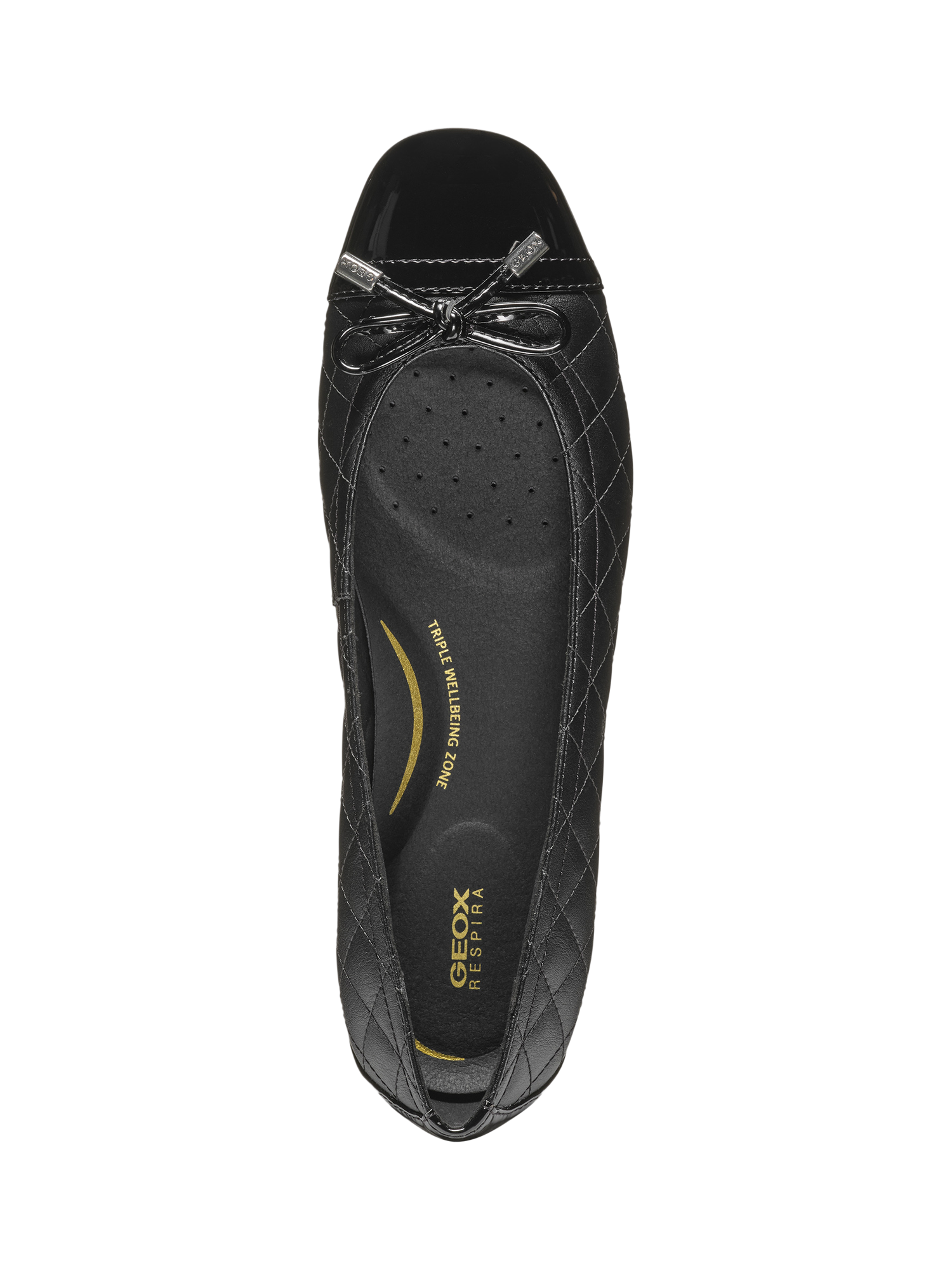 Product image 9 of 11, which shows Geox Annytah Quilted Ballerina Pumps, Black, EU35
